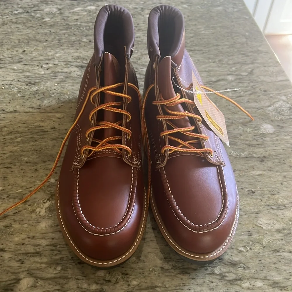 Men’s Hy-test made in USA leather steel toe work boots - Picture 3 of 4